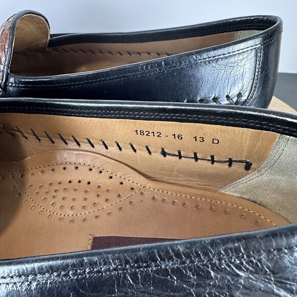 Florsheim Woven Black Brown Square Toe Dress Shoe 13D 18212-16 Tassles main image 5
